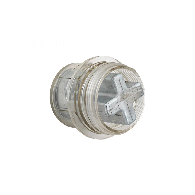 Raypak ProTek Shield Assembly 399K BTU (017960F) fuse holder with metal cross-shaped fuse, shown from an angle to highlight side and end details—perfect for enhancing corrosion protection in Raypak pool heaters.