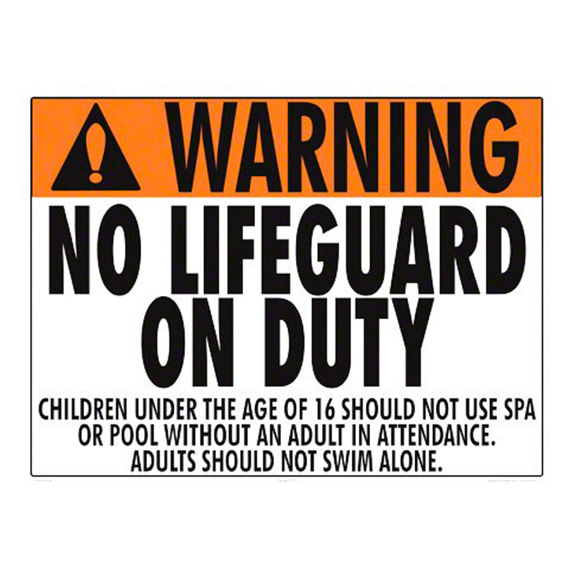 NO LIFEGUARD ON DUTY SIGN