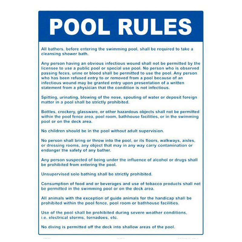 POOL RULES (OHIO ONLY)
