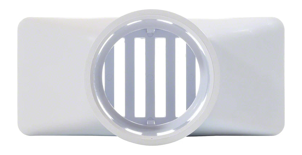 Pentair 2.5" x 6" Concrete Gutter Drain & Grate, White | 542039