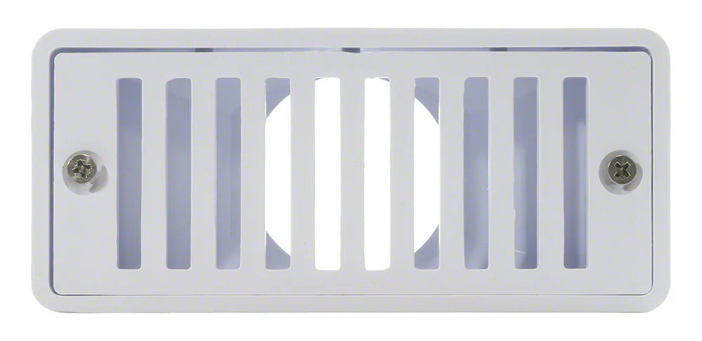 Pentair 2.5" x 6" Concrete Gutter Drain & Grate, White | 542039