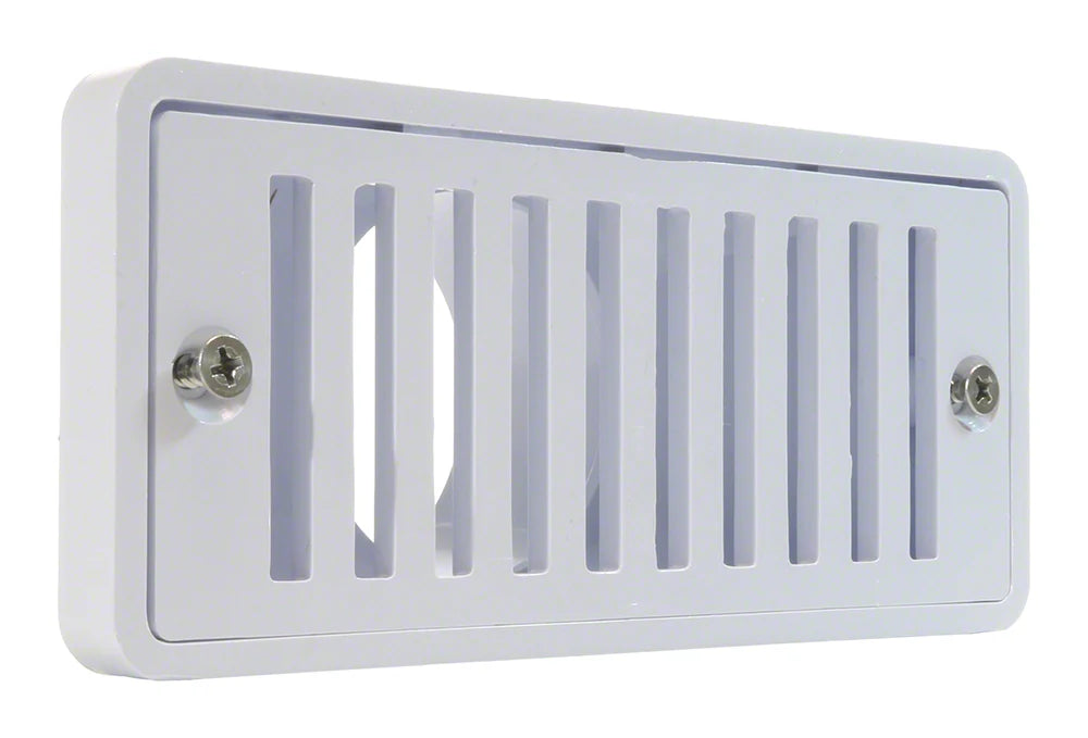 Pentair 2.5" x 6" Concrete Gutter Drain & Grate, White | 542039