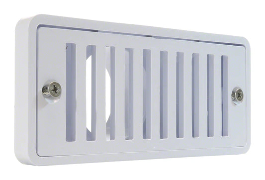 Pentair 2.5" x 6" Concrete Gutter Drain & Grate, White | 542039