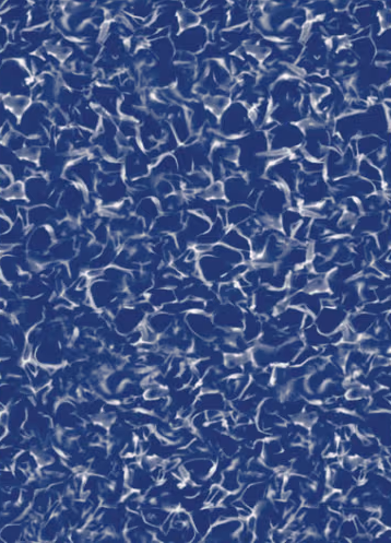 Abstract ripple pattern of white, wavy lines on a dark blue background featured in the Ocean Blue 16'x32' Oval Crystal Overlap AG Liner, model number 221632, for 48"-54" walls.