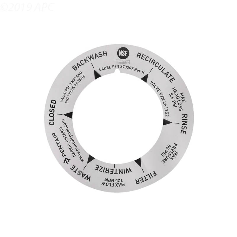 LABEL 2" POSITION DE PH VALVE