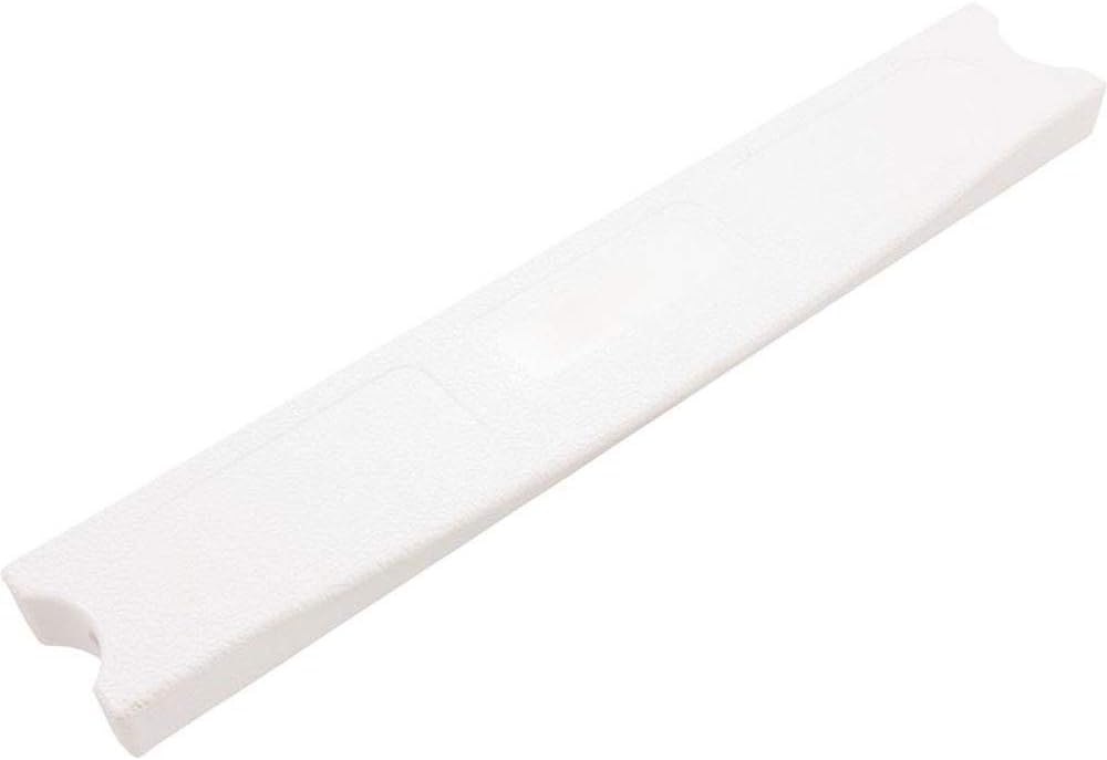 The CMP 17-1/4" Plastic Swan Ladder Tread (25562-000-000) is a white replacement pool ladder step with beveled edges and end notches, shown against a plain background.