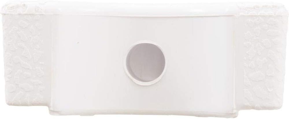 The CMP 17-1/4" Plastic Swan Ladder Tread (25562-000-000) features a textured rectangular surface and center hole for secure footing, making it an ideal white replacement pool ladder step by CMP.