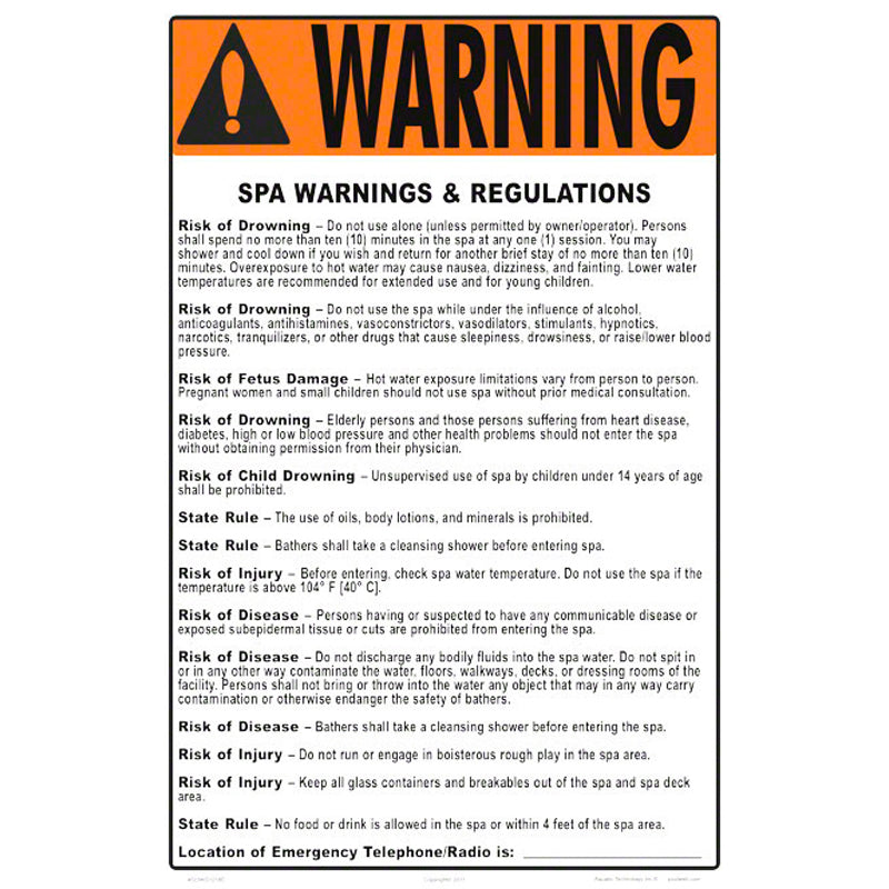 SIGN "SPA RULES" (NH ONLY)