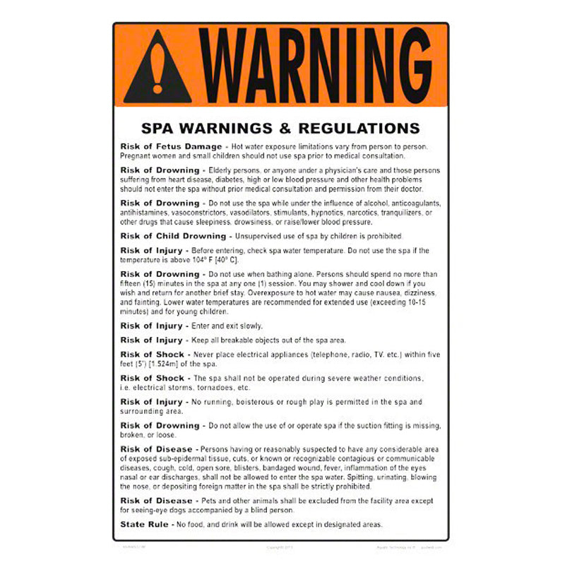 SIGN "SPA RULES" (RI ONLY)