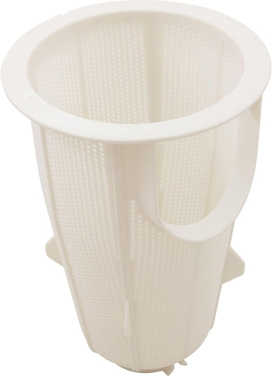 The Jandy Pro Series Pump Debris Filter Basket (R0445900) is a white, cylindrical plastic mesh basket with a flared rim, perfect as a replacement for your pool pump trap.