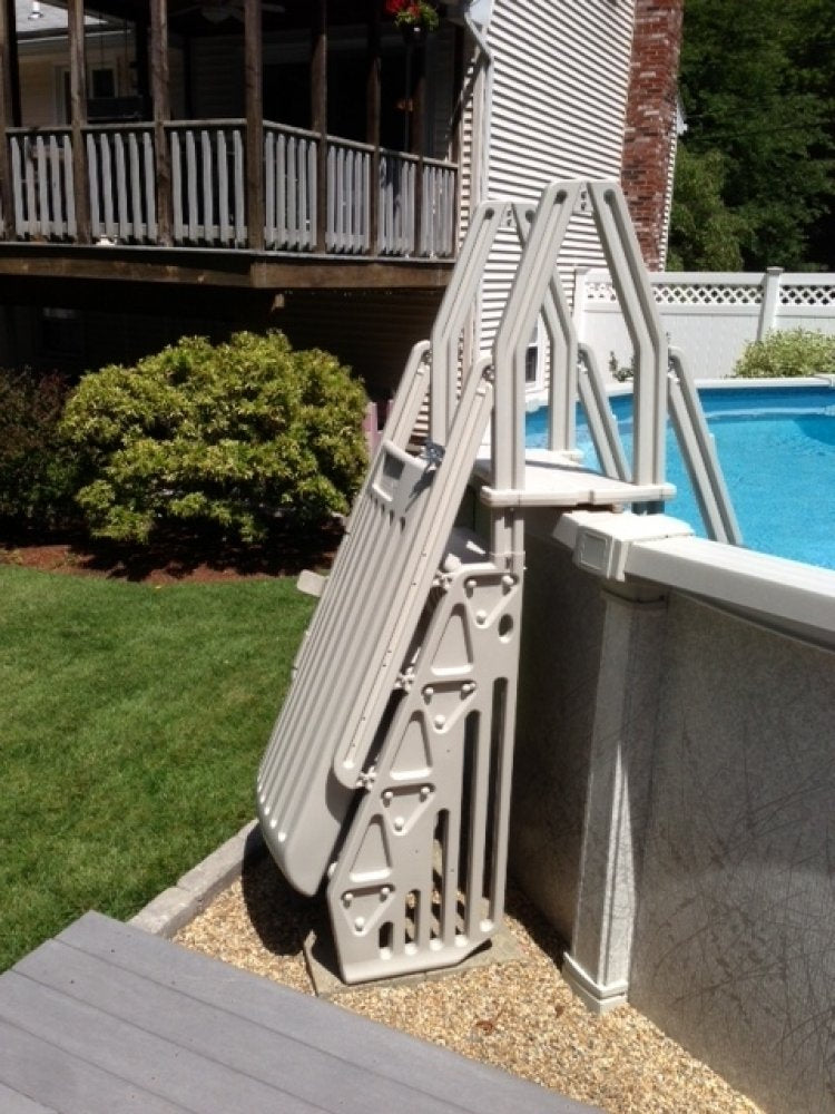 Vinyl Works 24" Gated Entry A/G Pool Ladder, Taupe | AF-T