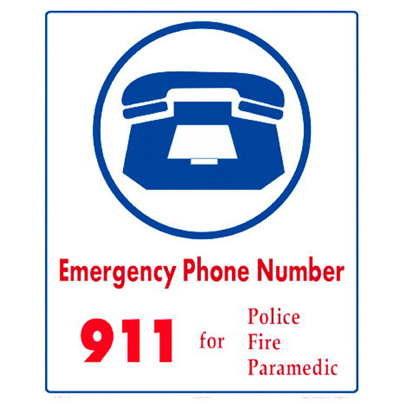 EMERGENCY NUMBERS SIGN