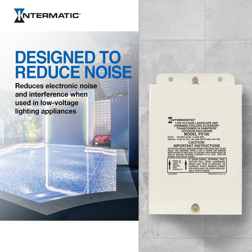 Intermatic Pool Light 100W 12V Safety Transformer, Beige | PX100