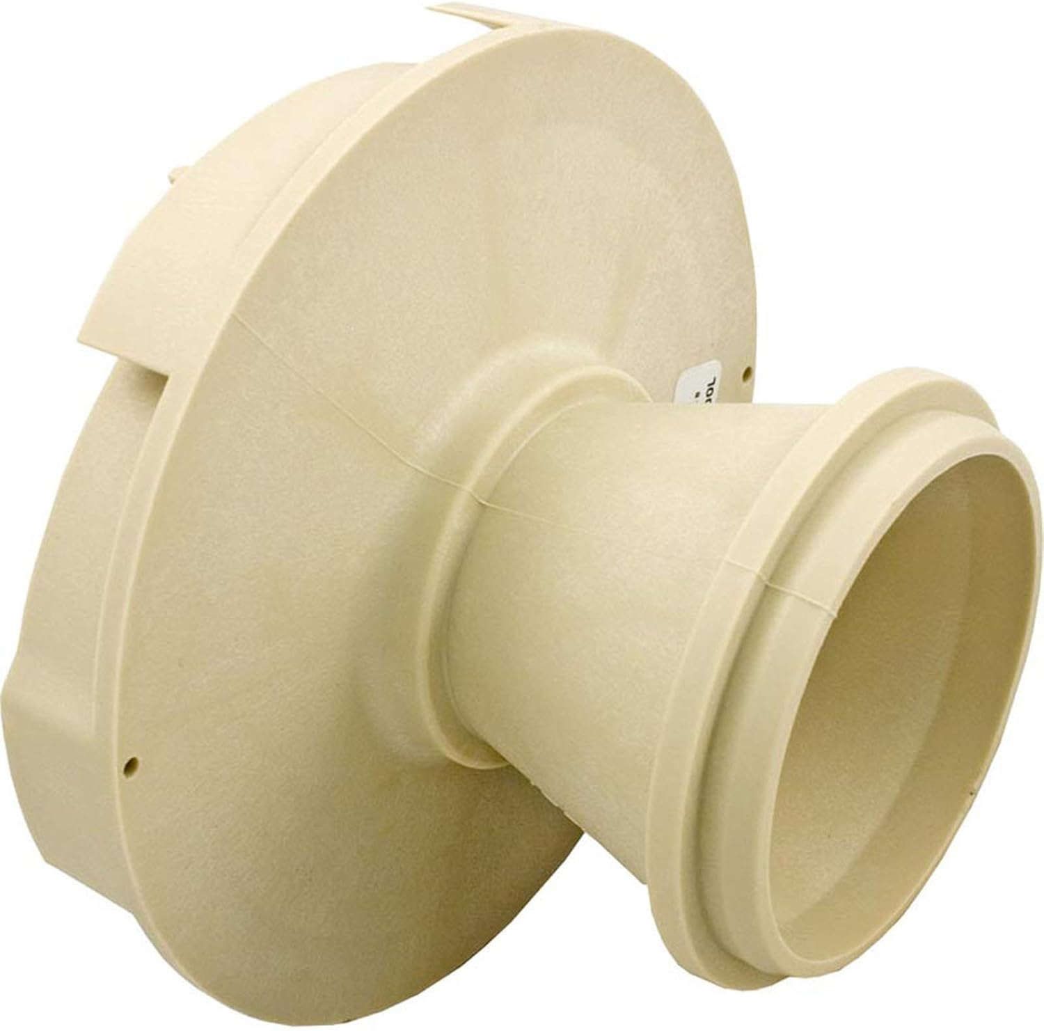 A beige, circular plastic diffuser assembly with a cylindrical extension for attachment, compatible with IntelliFlo I2 systems; Product Name: Pentair WhisperFlo Diffuser Assembly | 072927Z by Pentair.