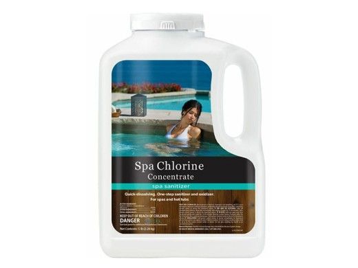 The NaturalChemistry Spa Dichlor Chlorine Concentrate Granular, 5 lb bottle (14223NCM), is a white plastic container that helps control bacteria and keeps your spa water clean and inviting.