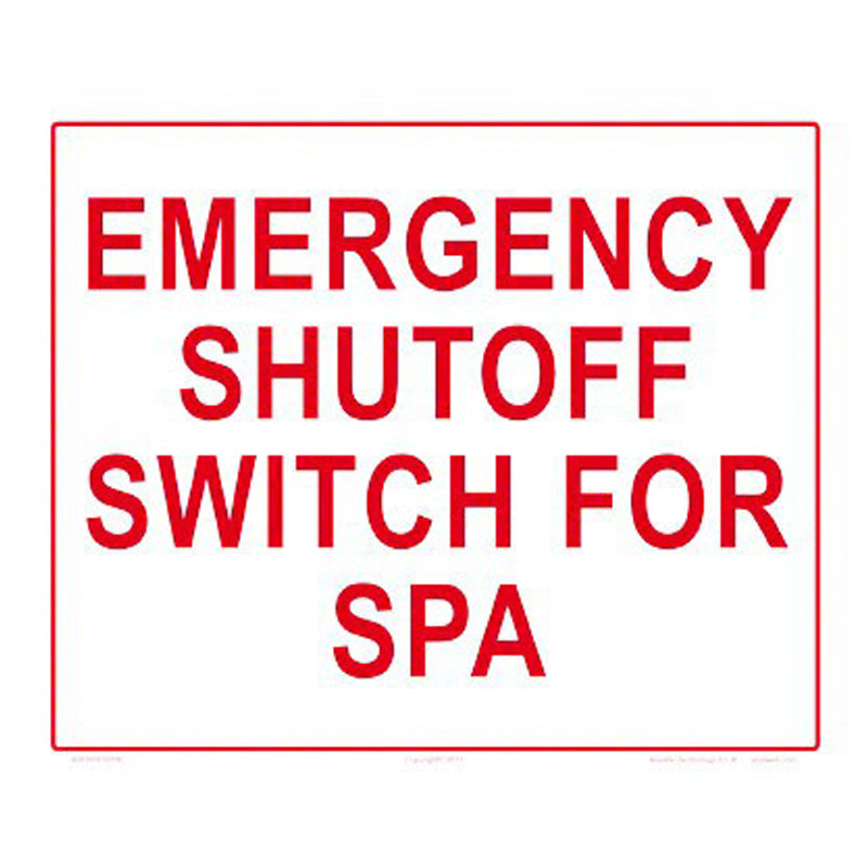 EMERGENCY SPA SHUT OFF 12 X 10