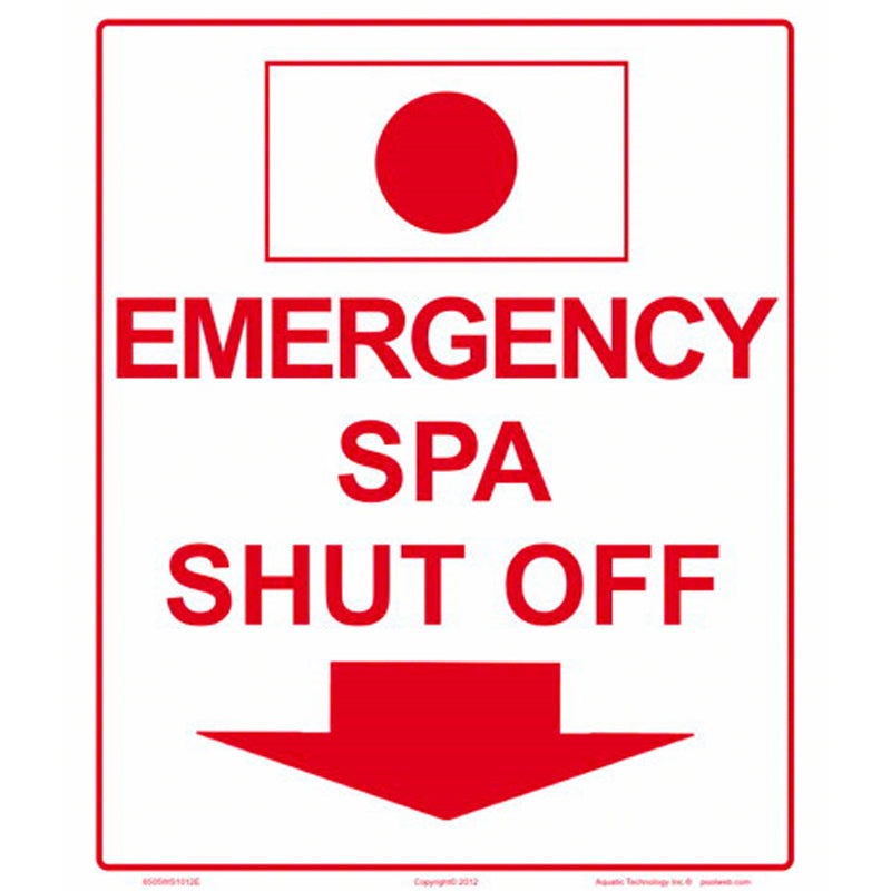 SPA EMERGENCY SHUT OFF SIGN