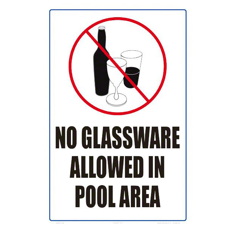 NO GLASSWARE ALLOWED IN POOL
