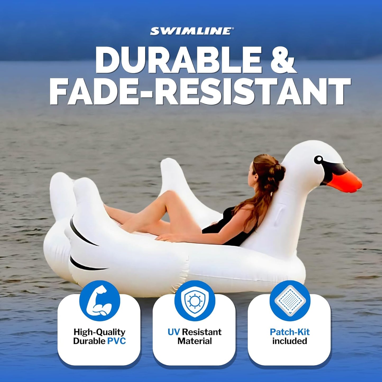Swimline Original Giant Swan Ride-On Pool Float | 90621