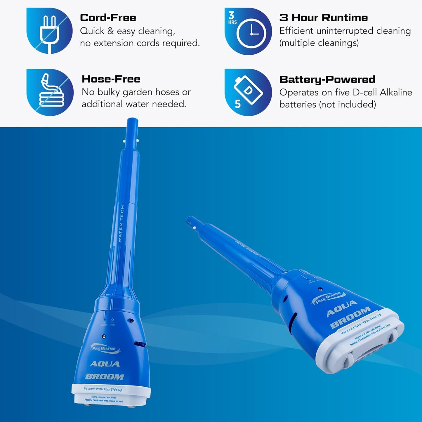 Water Tech Pool Blaster Aqua Broom Battery Operated Pool Cleaner | 10000AB