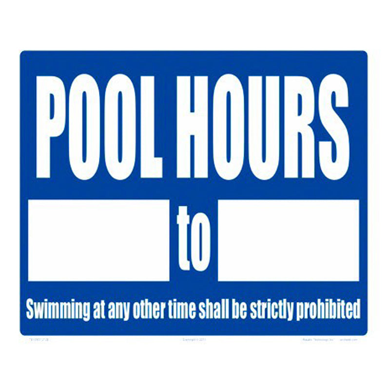 POOL HOURS SIGN