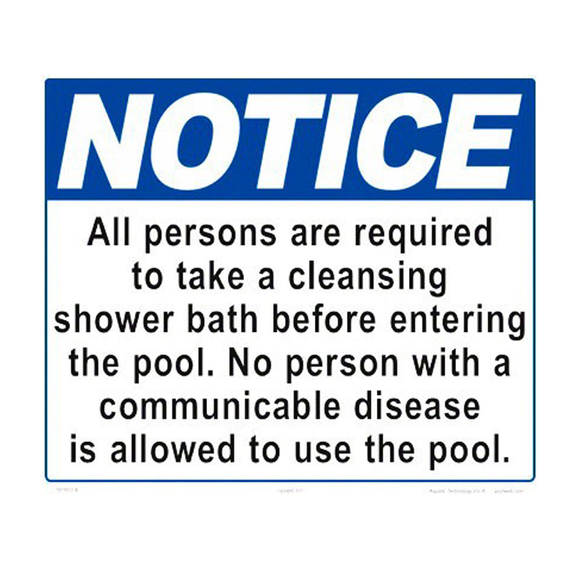 SHOWER/COMMUNICABLE DISEASE SIGN