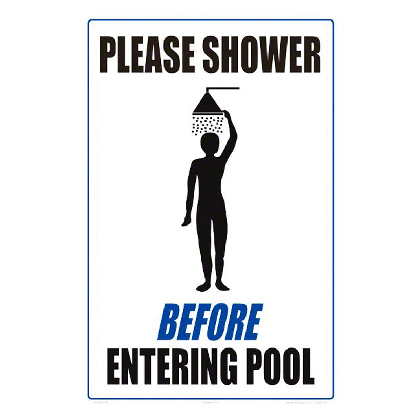 PLEASE SHOWER SIGN