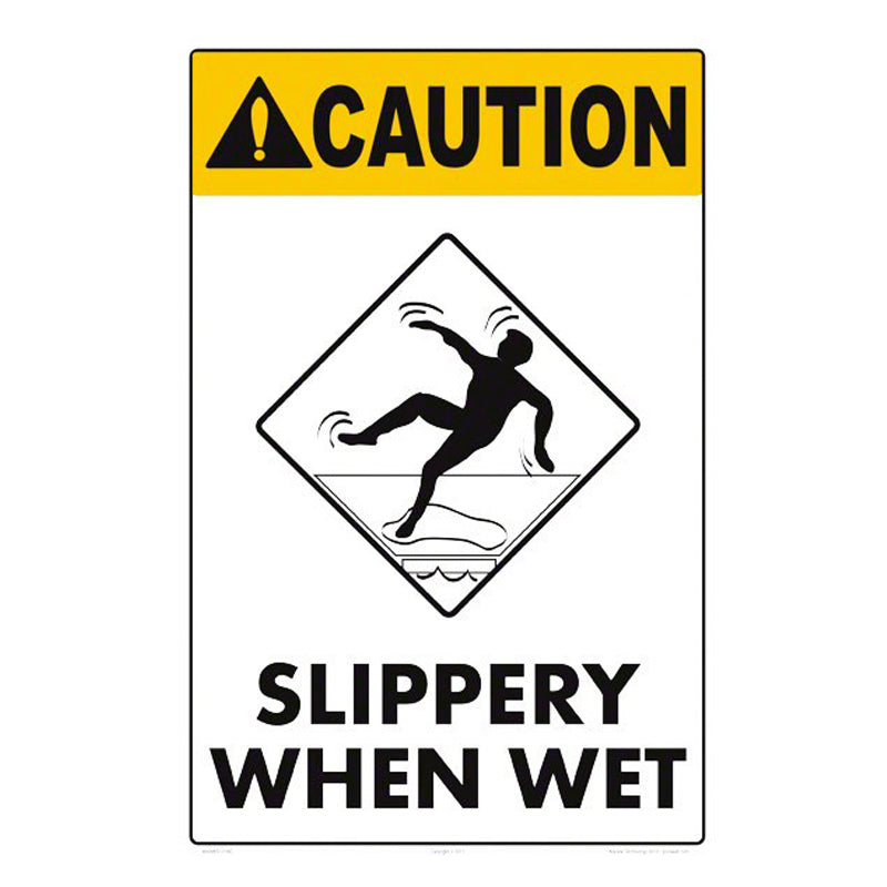 12 X 10 SLIPPERY WHEN WET SIGN