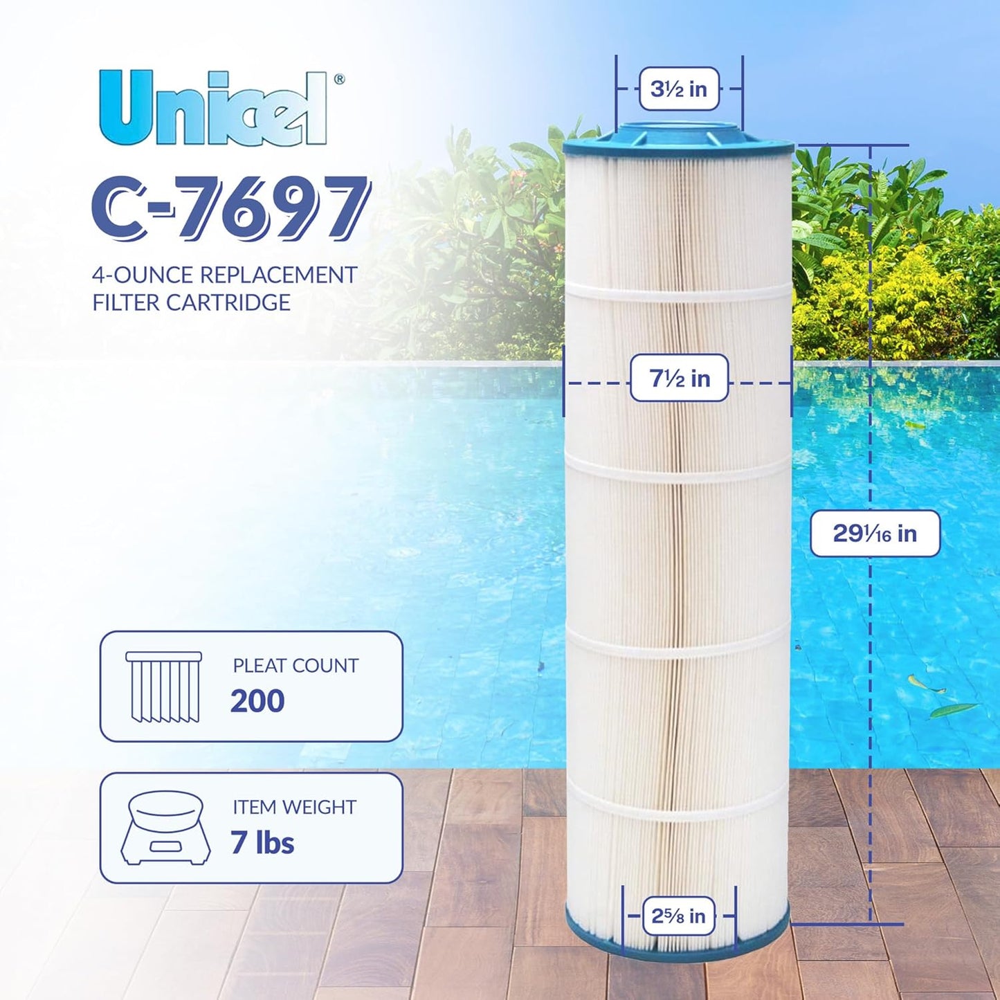 Unicel Replacement Filter Cartridge | Harmsco SC/TC 155 & BF155SC | C-7697