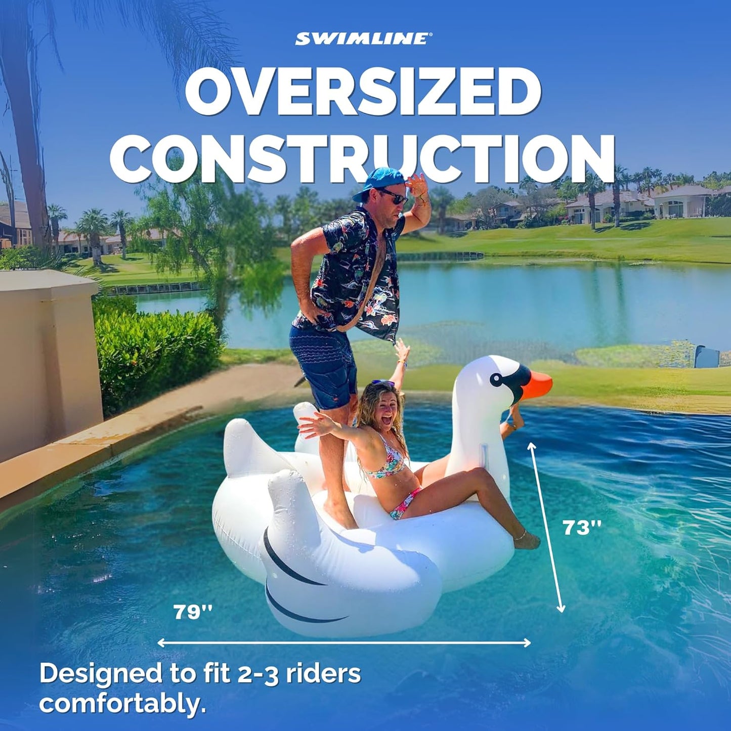 Swimline Original Giant Swan Ride-On Pool Float | 90621