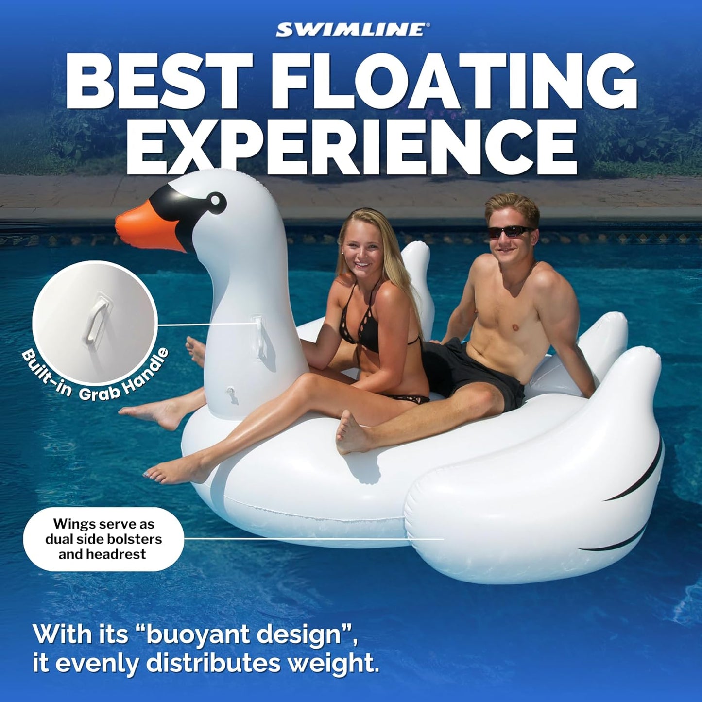 Swimline Original Giant Swan Ride-On Pool Float | 90621