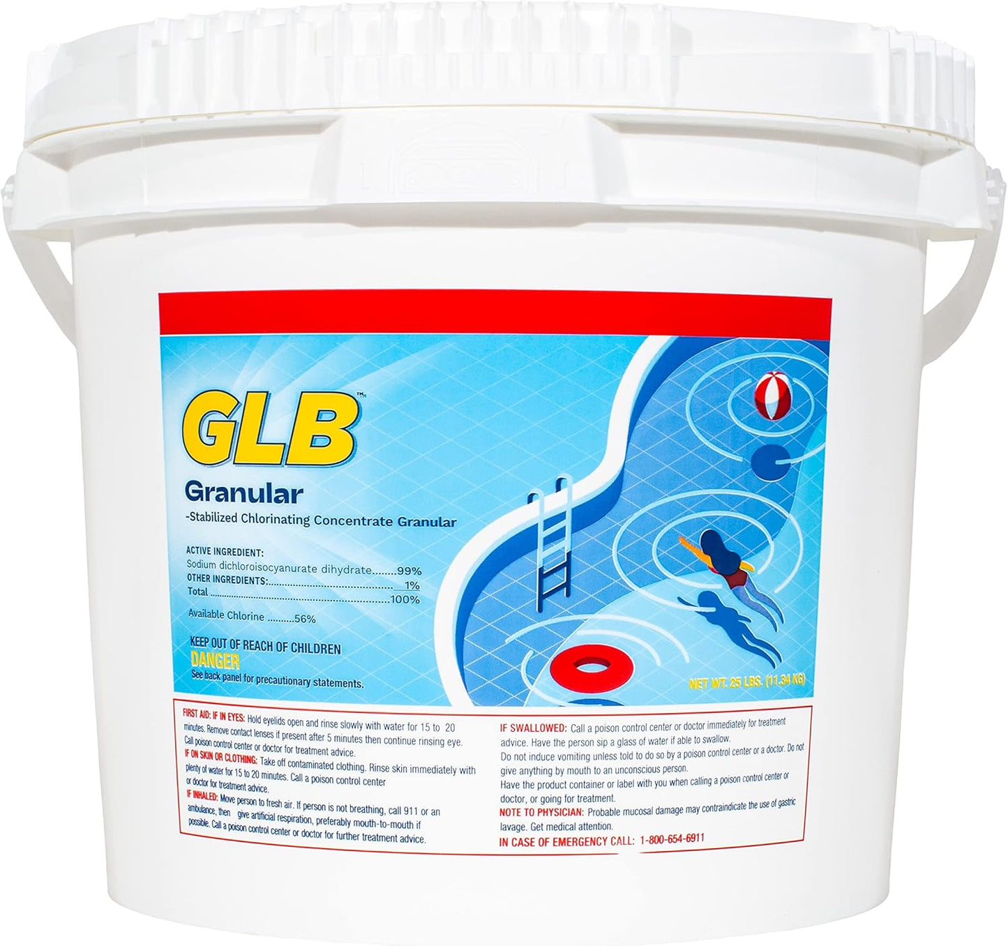 GLB Dichlor Chlorine Granular 25 lb Pail | GLGR25