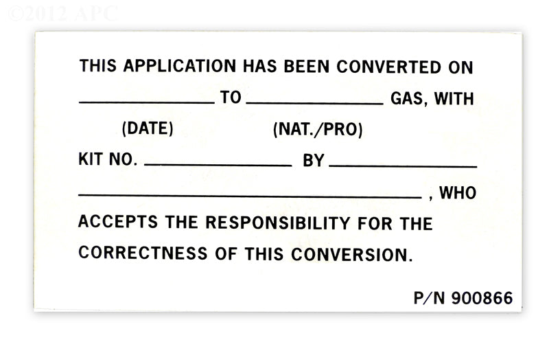 DECAL-GAS CONVERSION DATA