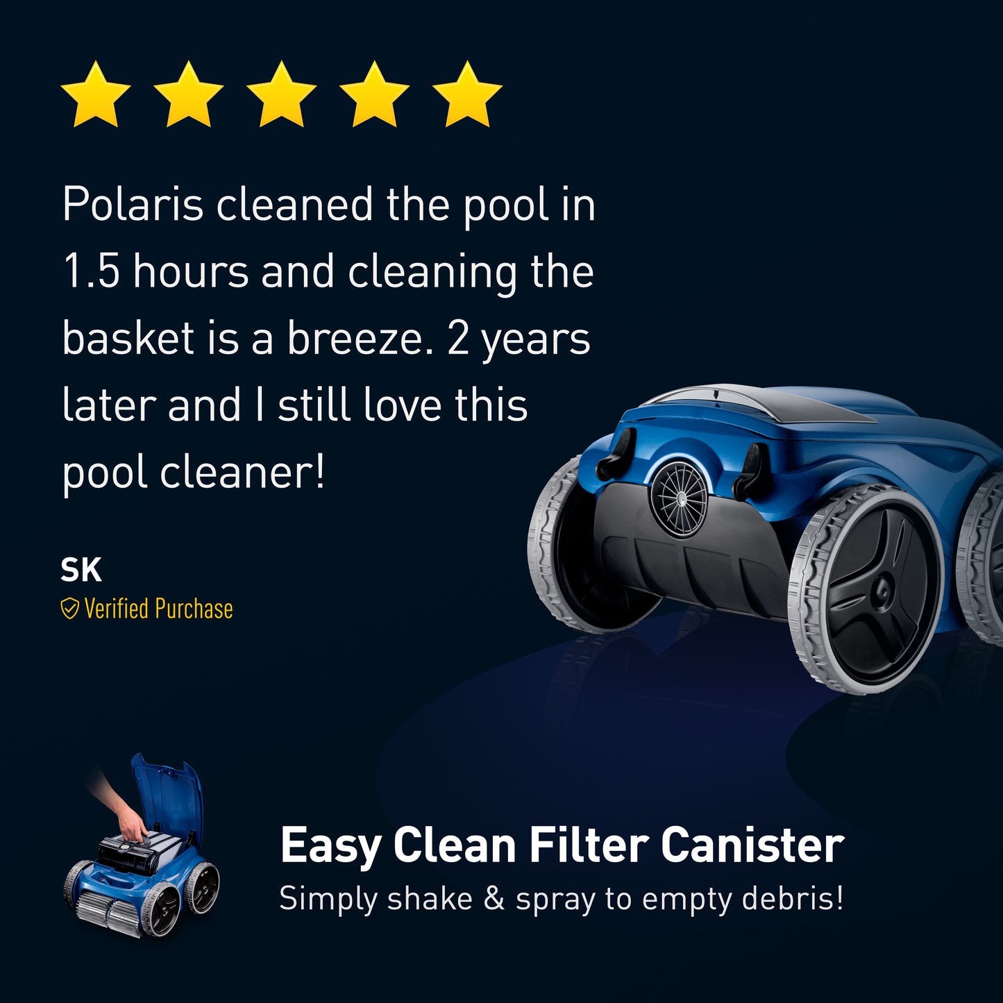 Polaris 9550 Robot 4-Wheel Drive Sport Cleaner with 70' Cable