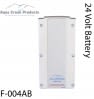 The Aqua Creek Linak Pool Lift Replacement Battery, model F-004AB, is a white rectangular 24V DC battery ideal for Aqua Creek lifts or solar charging stations. This reliable battery bears the "Bass Trail Products" logo and ensures dependable power performance.