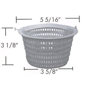 Aladdin Hayward SP-1094-FA Skimmer Basket (B-203) by Aladdin: gray perforated basket with 5 5/16” top diameter, 3 1/8” height, and 3 5/8” bottom diameter.