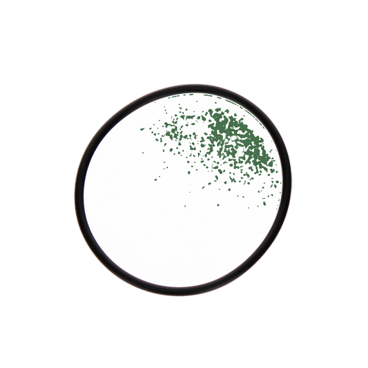 A round petri dish with a white base and green mold flourishing on one side, reminiscent of the transformative essence of Aladdin's Hayward DE Filter O-Ring | O-24.