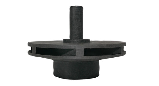 The Gecko XP2 Pump 2HP Impeller (91694200) by Gecko is a black, cylindrical plastic component with a central vertical tube and circular base, featuring two horizontal slots on its side.