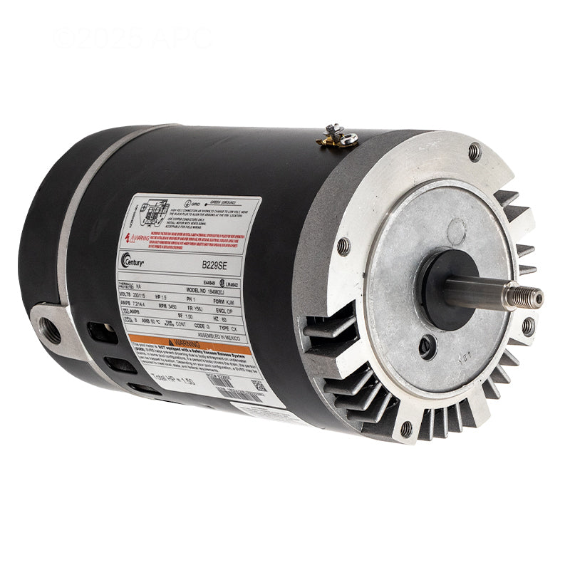 Century Pool Pump Motor 1.5HP 1-Speed 1 Phase 60Hz 230/115V 56J Frame | B229SE