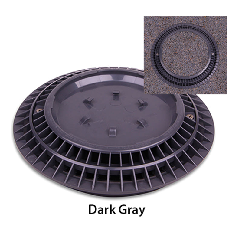 8" PEBBLE TOP VGB DRAIN COVER & FRAME DARK GRAY