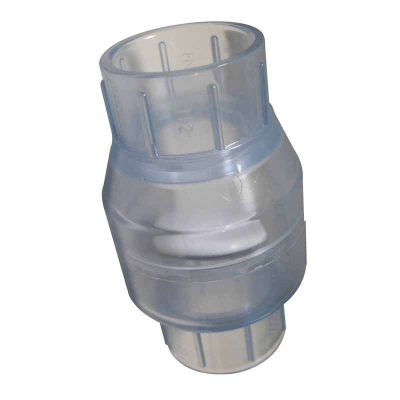 2" SOCKET X SOCKET SWING CHECK VALVE, CLEAR