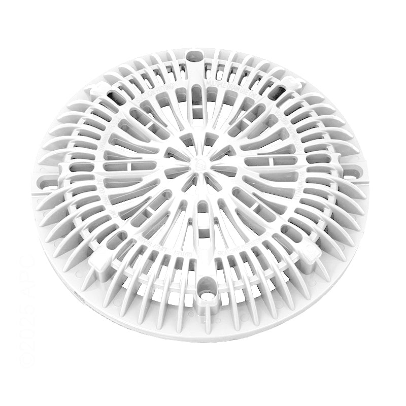 8" GALAXY DRAIN COVER WITH SCREW PACK, WHITE