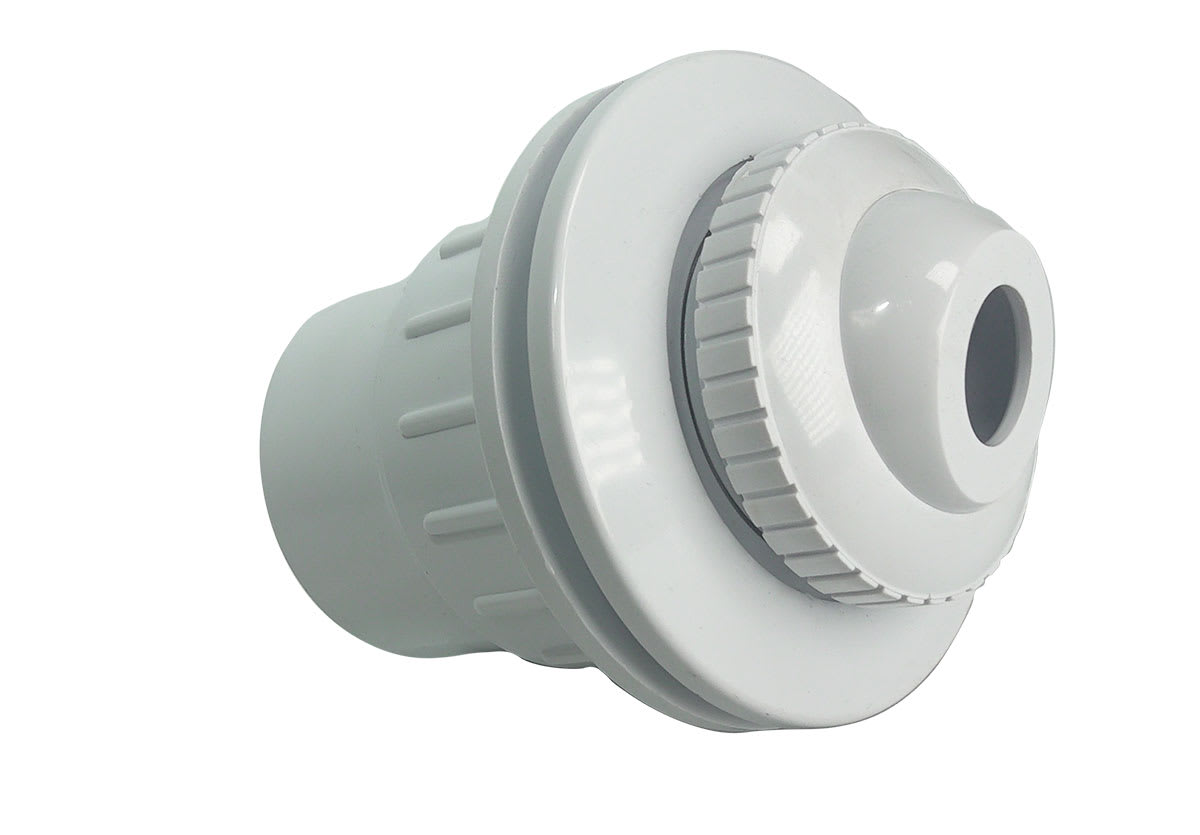Cmp Fiberglass Inlet Fitting 1 ½" S X 2" Spig With ½ Eyeball - White | 25523-500-200