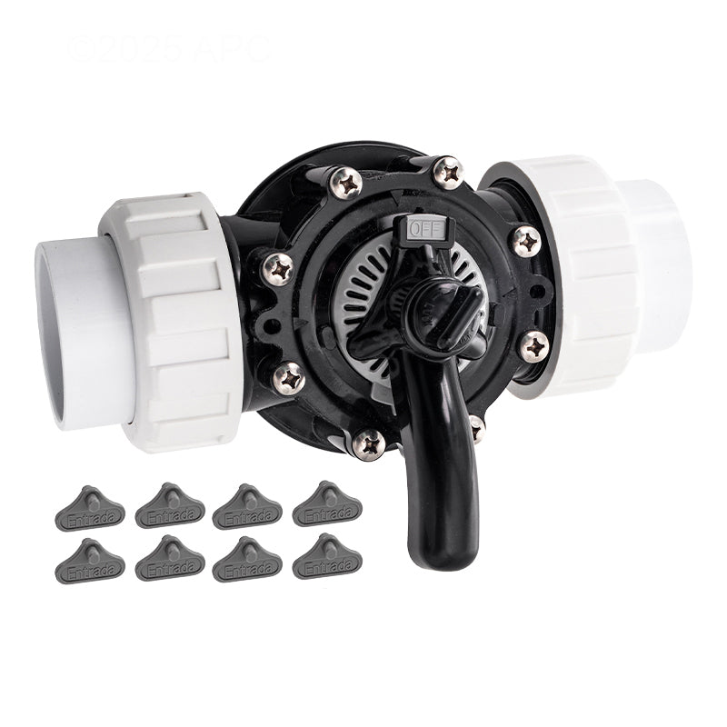 Diverter Valve, 2in Unions, 2 Way, Black