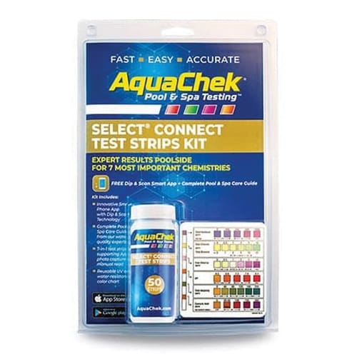 The AquaChek Select Connect 7-in-1 Test Strips (541604APP) with a Photo Capture App offer easy, app-compatible pool and spa water testing for 7 essential chemistries, ensuring top-notch maintenance and water quality.