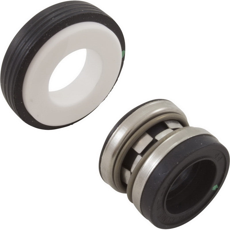 Two Pool Goods US Seal Pump Shaft Seals, PS-4280, featuring a white inner ring and a black circular design, are set apart on a white background, evoking precision akin to Jandy FHP systems by Hayward Industries.