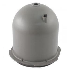 The gray Hayward Star-Clear Plus filter head with directional vent valve (CX1200B) by HAYWARD, featuring a dome shape and small nozzle on top, is perfect for pool installations on flat surfaces.