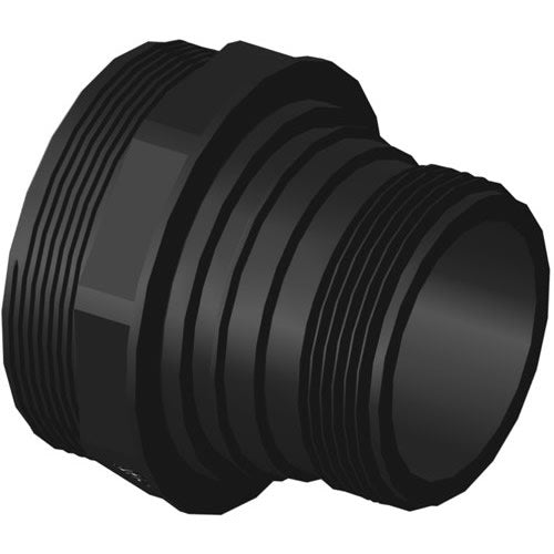The Hayward Bulkhead Fitting 2 x 2-1/2" | CX3035F is depicted against a white background, featuring detailed ridges and grooves, designed for commercial filters.