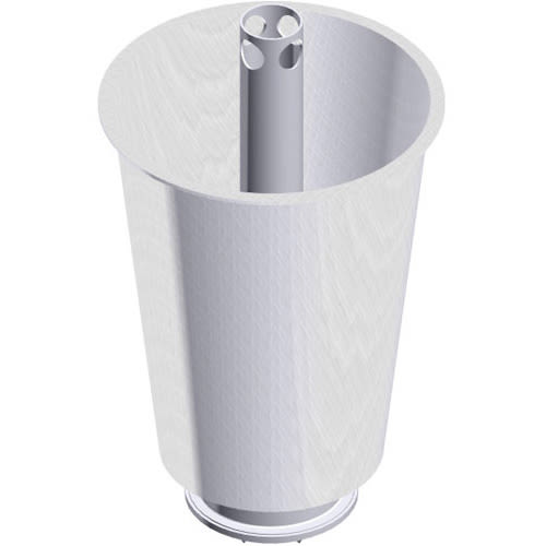 A 3D-rendered image of the Hayward DE Collector Bag Assembly, New Style (CX900DBA) by HAYWARD shows it inside a conical metal container, resembling cartridge filters, with holes at the top to help maintain crystal clear water.