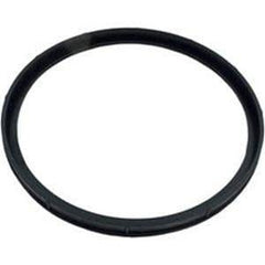 The Hayward Outlet Elbow O-Ring, model DEX2400Z5 by HAYWARD, is elegantly showcased from above on a plain white background, highlighting its sleek black circular design and advanced features.